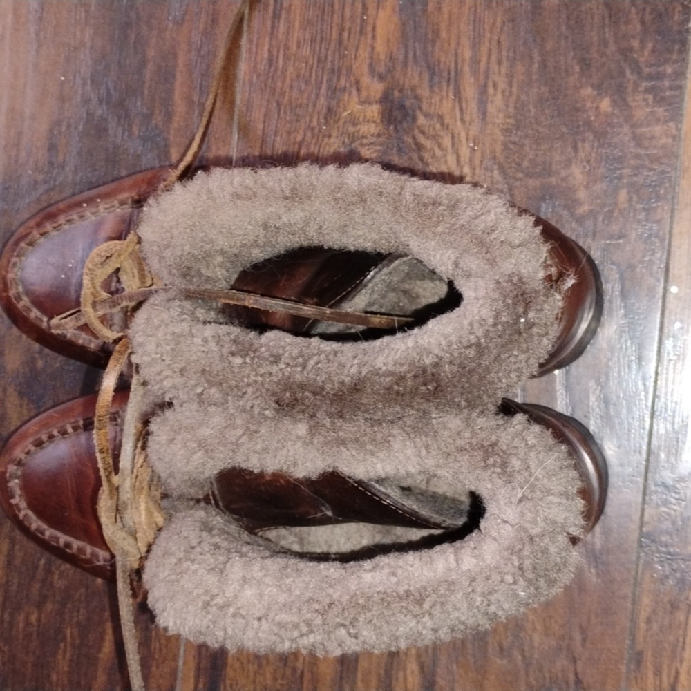 Brown Shearling Lined Leather Boots - image 2